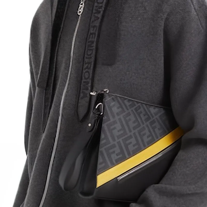 FENDI Drawstring Hooded Cardigan-2