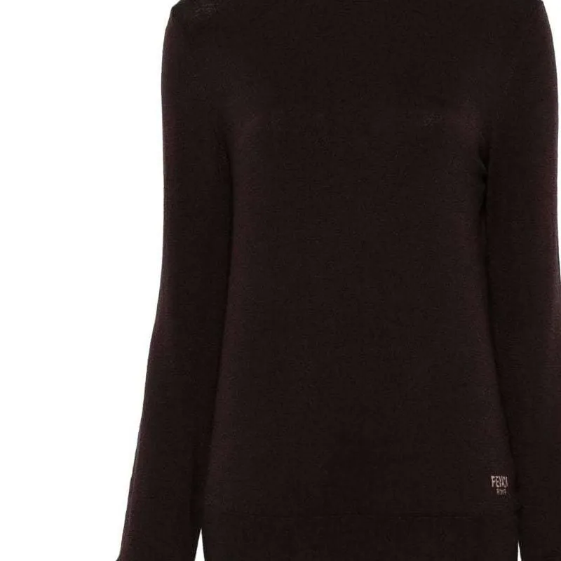 FENDI Logo Jacquard Layered Trim Jumper-5