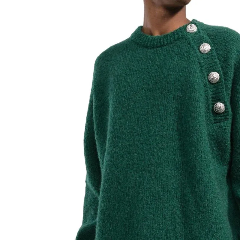 BALMAIN Cashmere Sweaters Men Green-2
