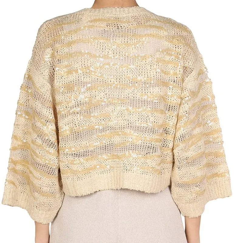 Brunello Cucinelli Sequin Embellished Knitted Jumper-3