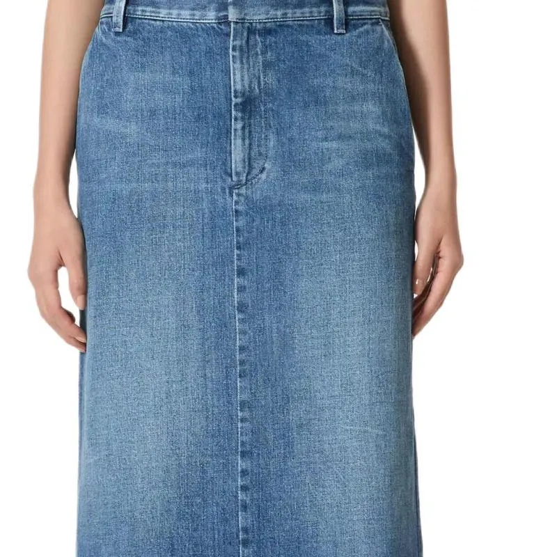 Valentino SS24 Denim Long Skirt Women's Blue-3