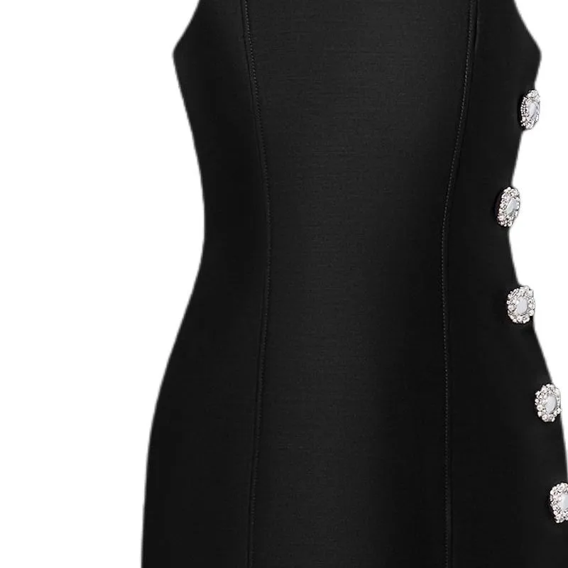 LOUIS VUITTON Jewel Button Mikado Fitted Dress-4