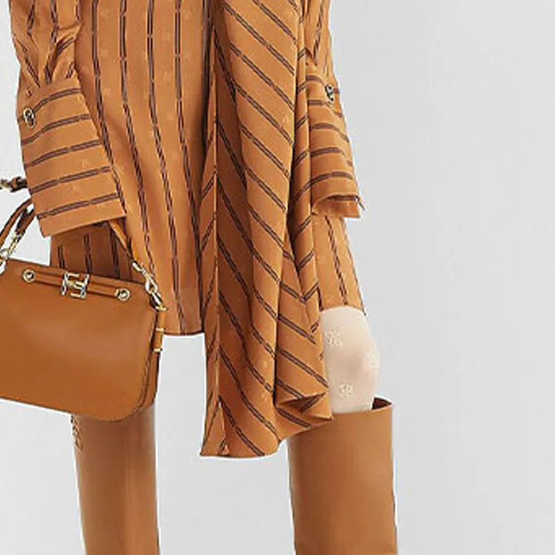FENDI Karligraphy Striped Silk Dress-3