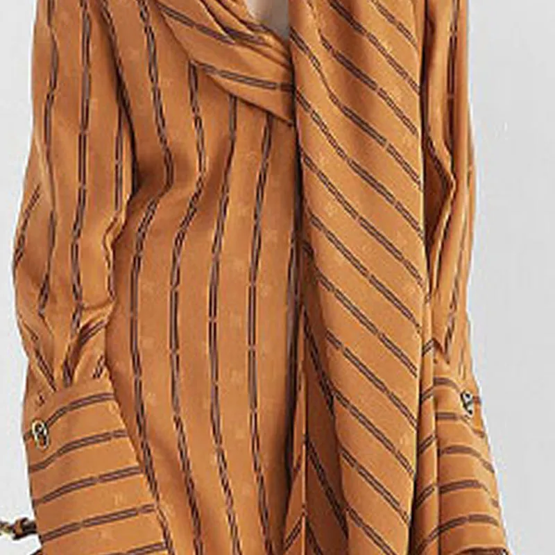 FENDI Karligraphy Striped Silk Dress-5