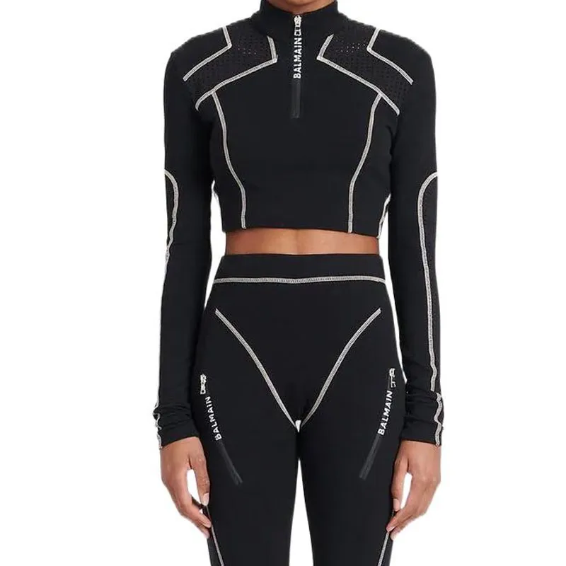 BALMAIN Crop Tops Women's Black-2