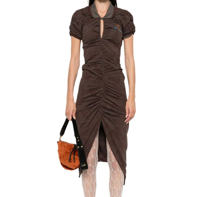 Vivienne Westwood Logo Embroidered Pulling Midi Dress-1