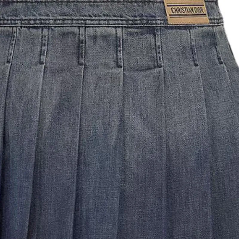 DIOR Denim Short Skirts Women's Blue-2