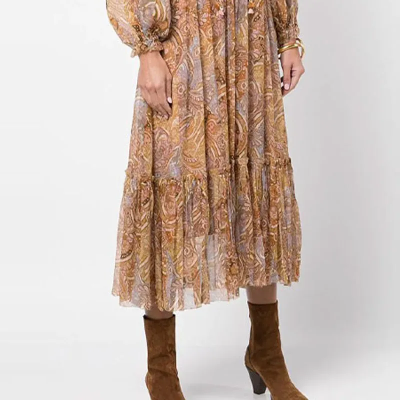 Zimmermann Long-Sleeved Dresses Women's Orange-4