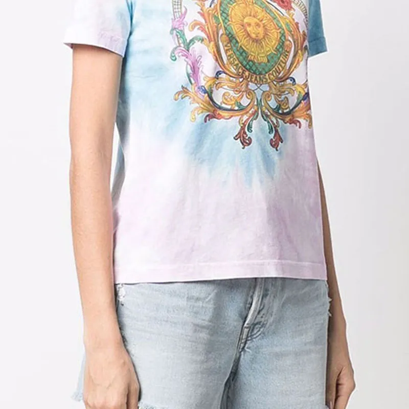 VERSACE T Shirts Women's Blue Purple Combination-5
