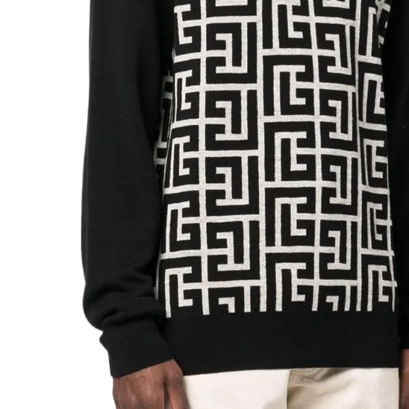 BALMAIN Sweaters Men Black White-2