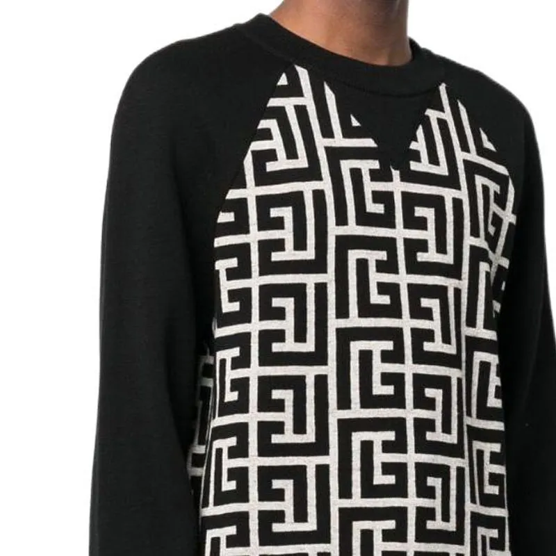 BALMAIN Sweaters Men Black White-3