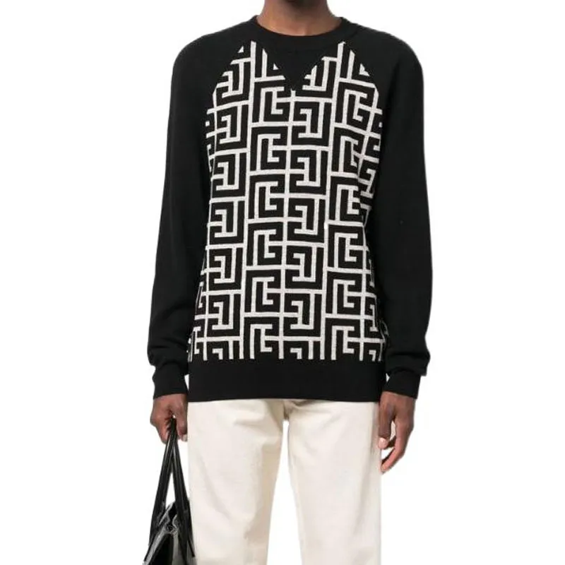 BALMAIN Sweaters Men Black White-1