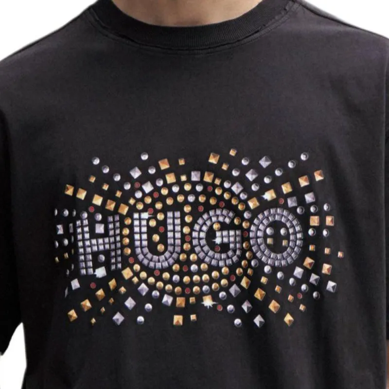 HUGO BOSS Logo Studded Jersey T Shirt-5