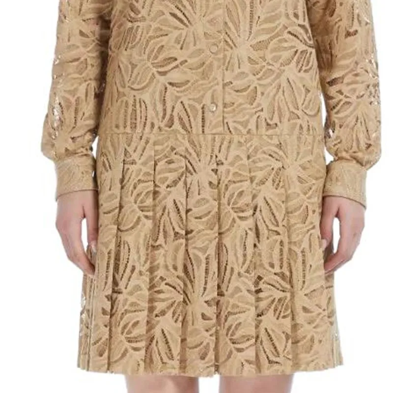 MaxMara Studio Long Sleeved Dresses Women's Beige-4