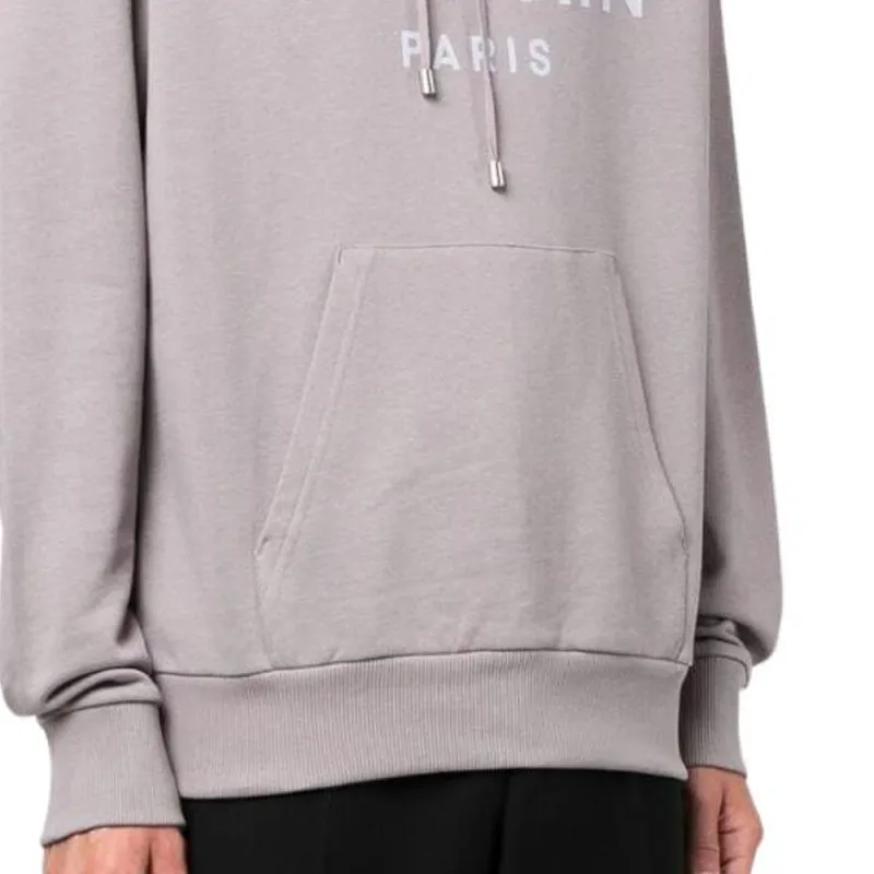 BALMAIN Logo Printed Drawstring Hoodie-1