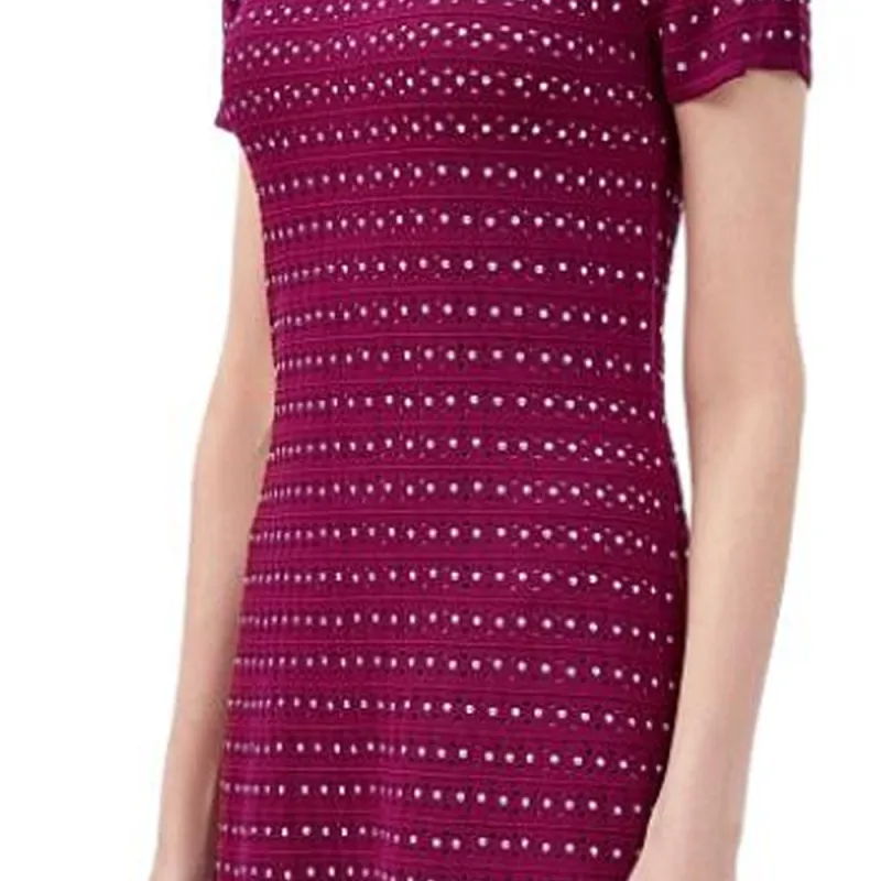 MICHAEL KORS MMK Short Sleeved Dress Women's Rose Red-4