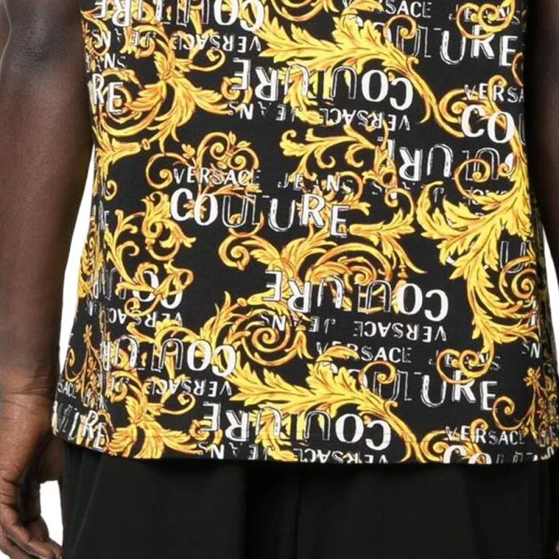 VERSACE JEANS COUTURE Barocco print Short sleeve Polo Shirt-4