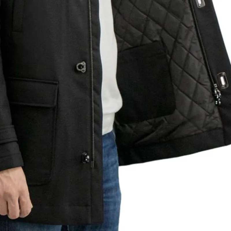 Ferragamo Trench Coats Men Black-4