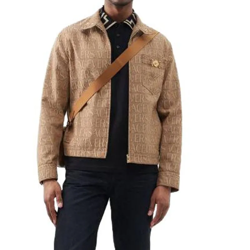 VERSACE Jackets Men Camel-3