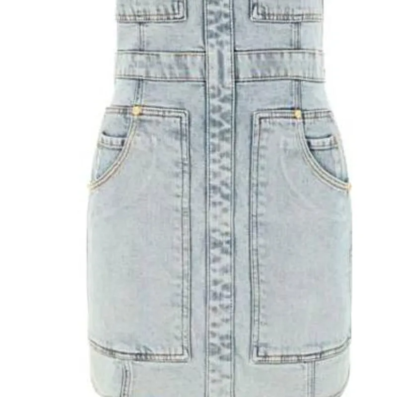 BALMAIN Sleeveless Dresses Women's Blue-4