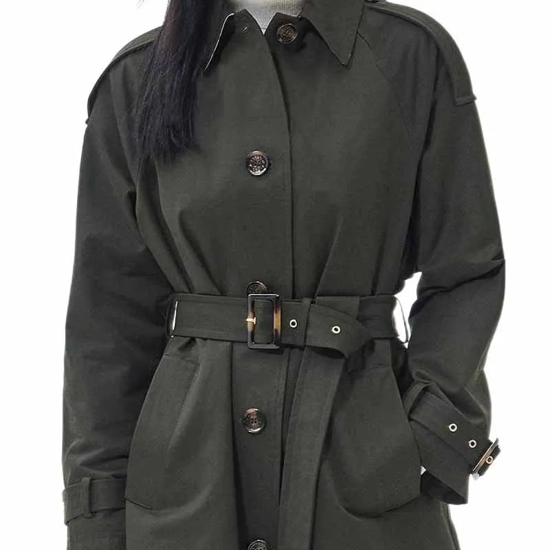 BARBOUR Showerproof Trench Coat Coats Women's Green-4