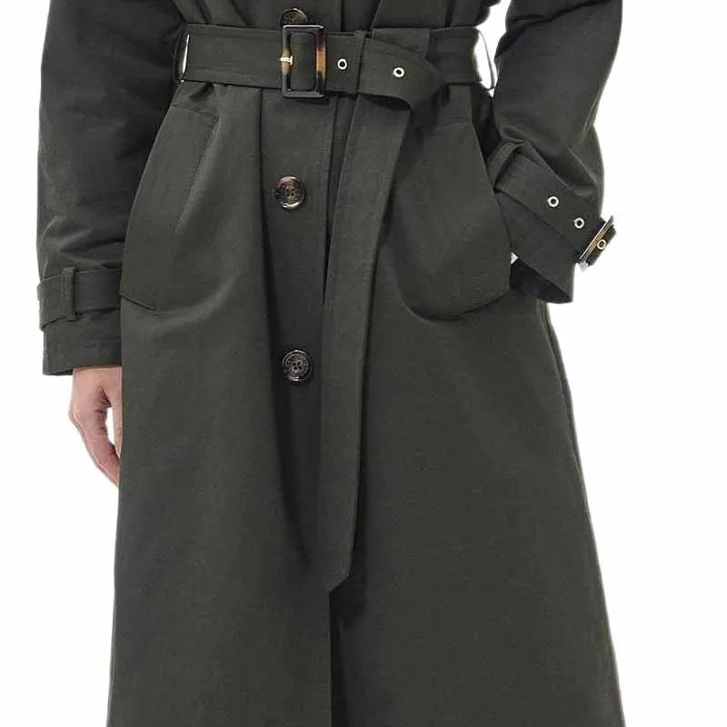 BARBOUR Showerproof Trench Coat Coats Women's Green-3