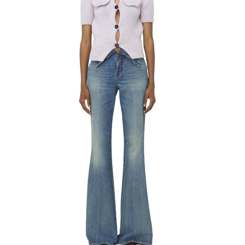 Alexander McQueen Fold Over Waist Jeans-2