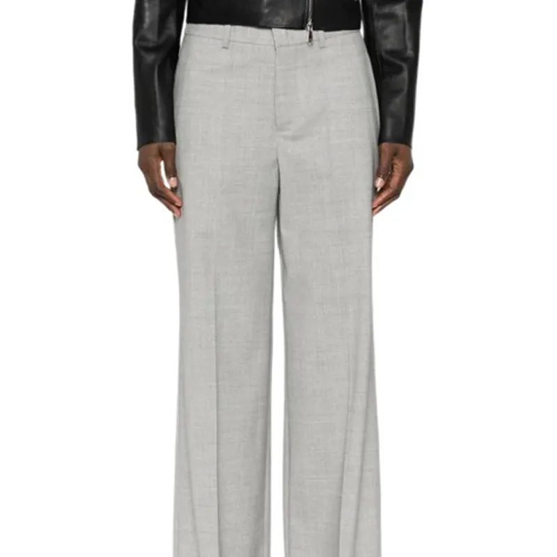 PAROSH Pressed crease Wide leg Pants-5