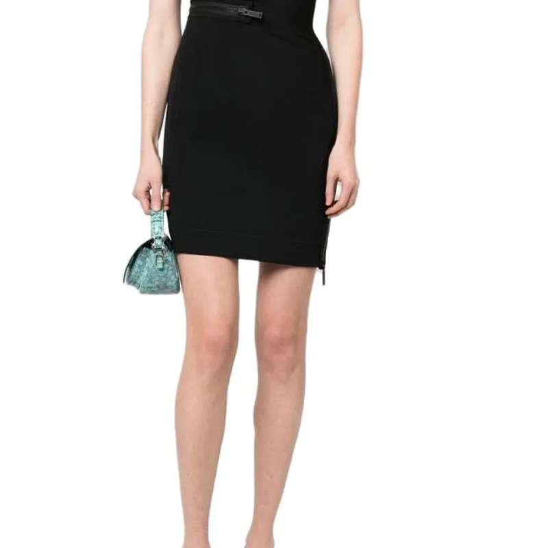 DSQUARED 2 One Shoulder Zip Detailed Sleeveless Mini Dress-5