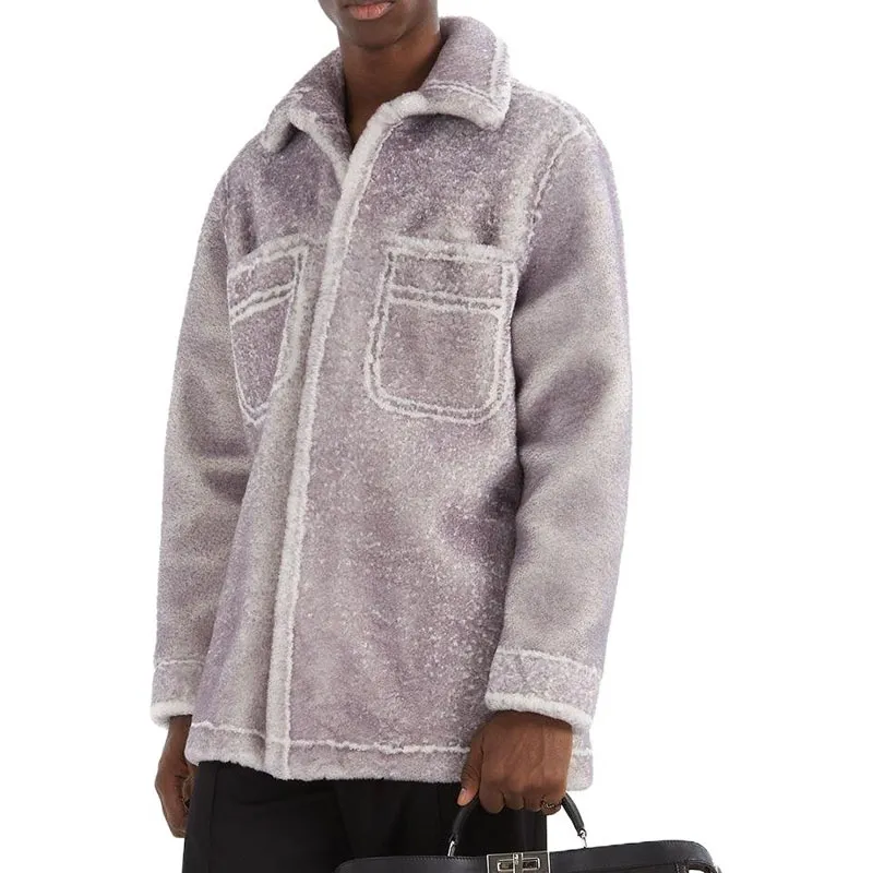 FENDI Leather Jackets Men Purple-3