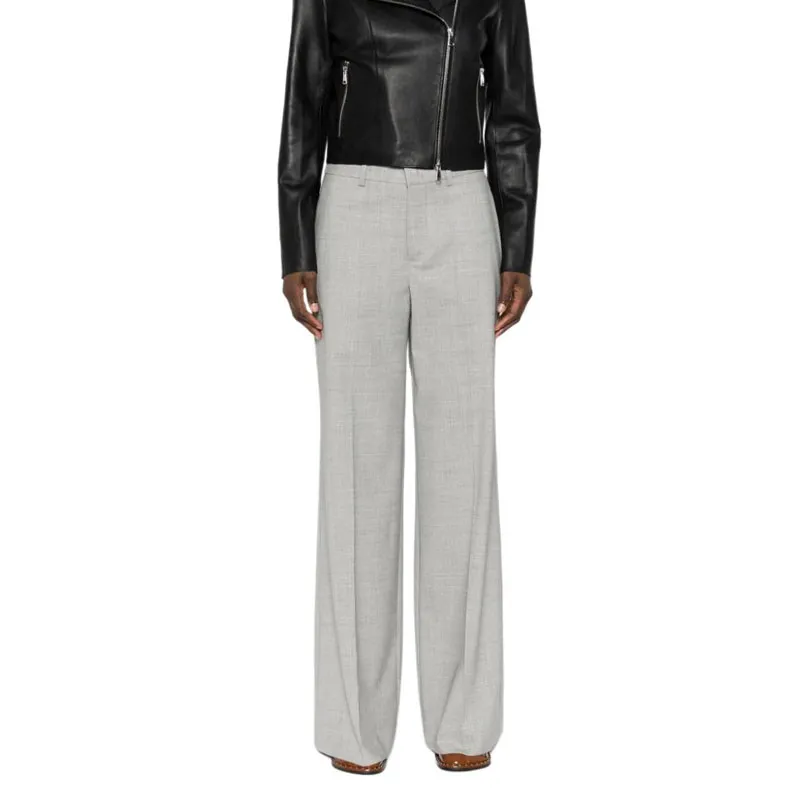PAROSH Pressed crease Wide leg Pants-2