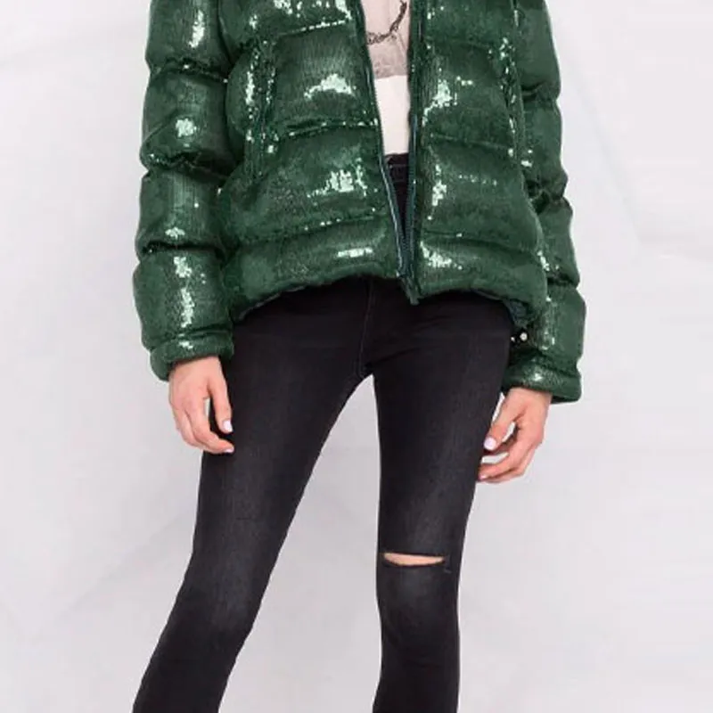 PINKO Puffer Jacket Women's Green-5
