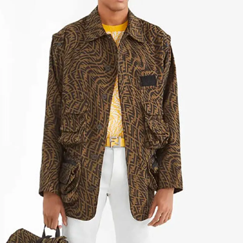 FENDI Jackets Coats Men's Brown-4