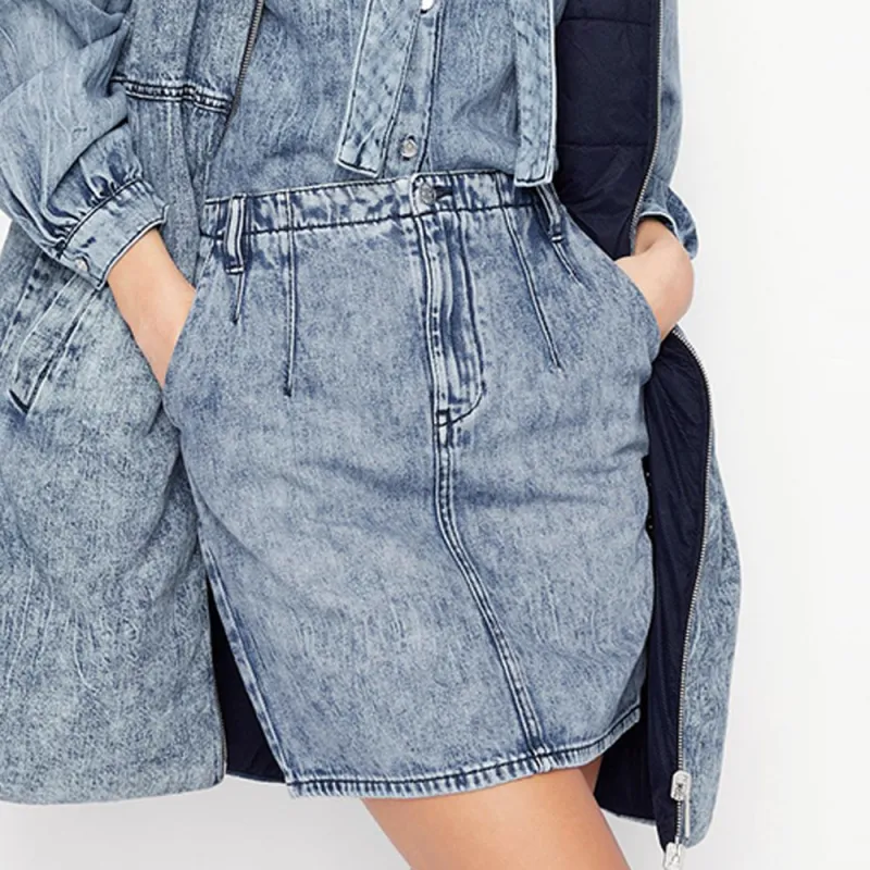 ARMANI EXCHANGE Denim Short Skirts Women's Denim Blue-4