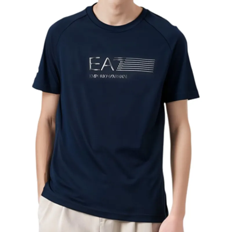 EMPORIO ARMANI EA7 SS23 T Shirt Men's Navy Blue-3