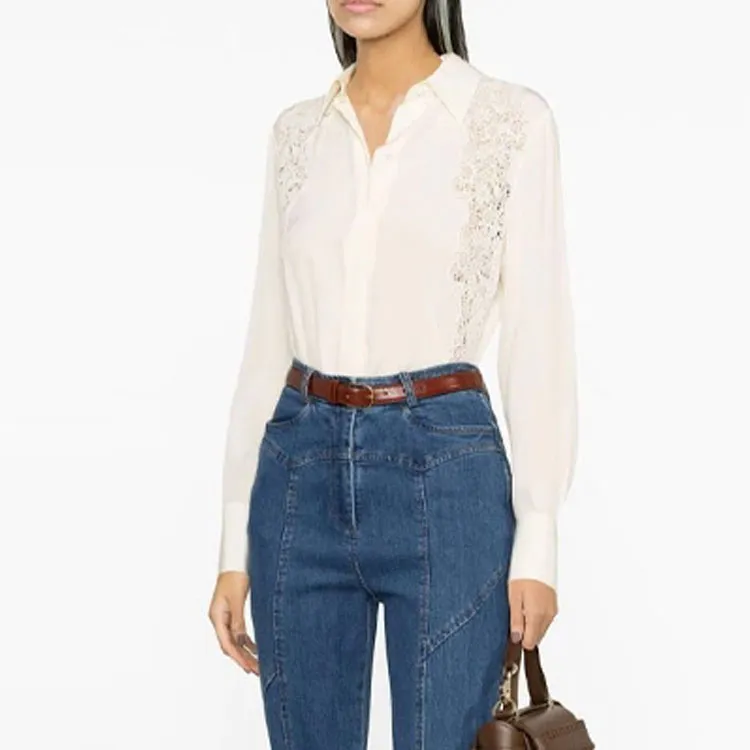 Chloé Guipure Detailed Long Sleeved Blouse-2