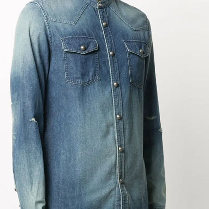BALMAIN Shirts Men Blue-5