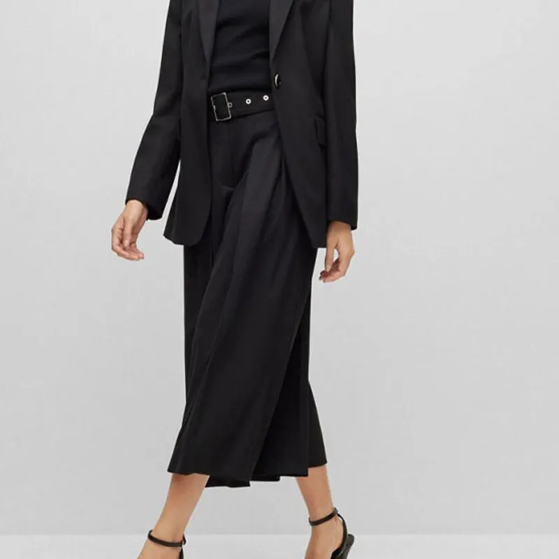 HUGO BOSS High-waist Belted Trousers-2