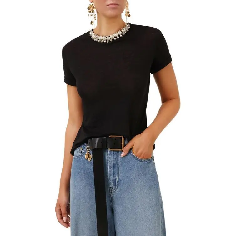 Zimmermann Crush Embellished Crewneck T Shirt-1