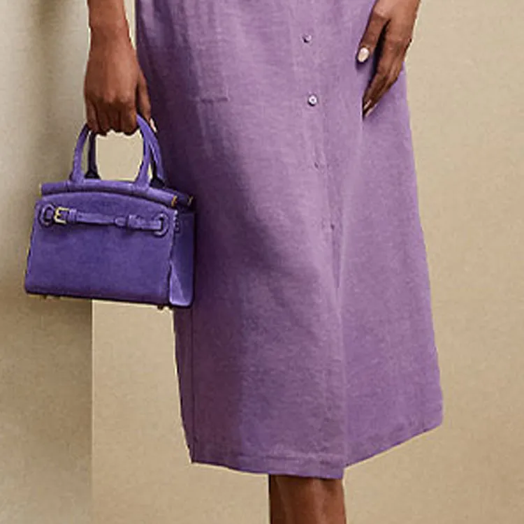 Polo Ralph Lauren SS23 Long Sleeved Dress Women's Purple-3