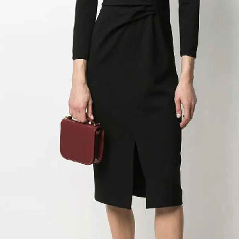 GIORGIO ARMANI Long-Sleeved Dresses Women's Black-4