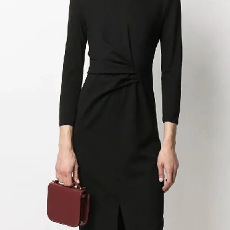 GIORGIO ARMANI Long-Sleeved Dresses Women's Black-5