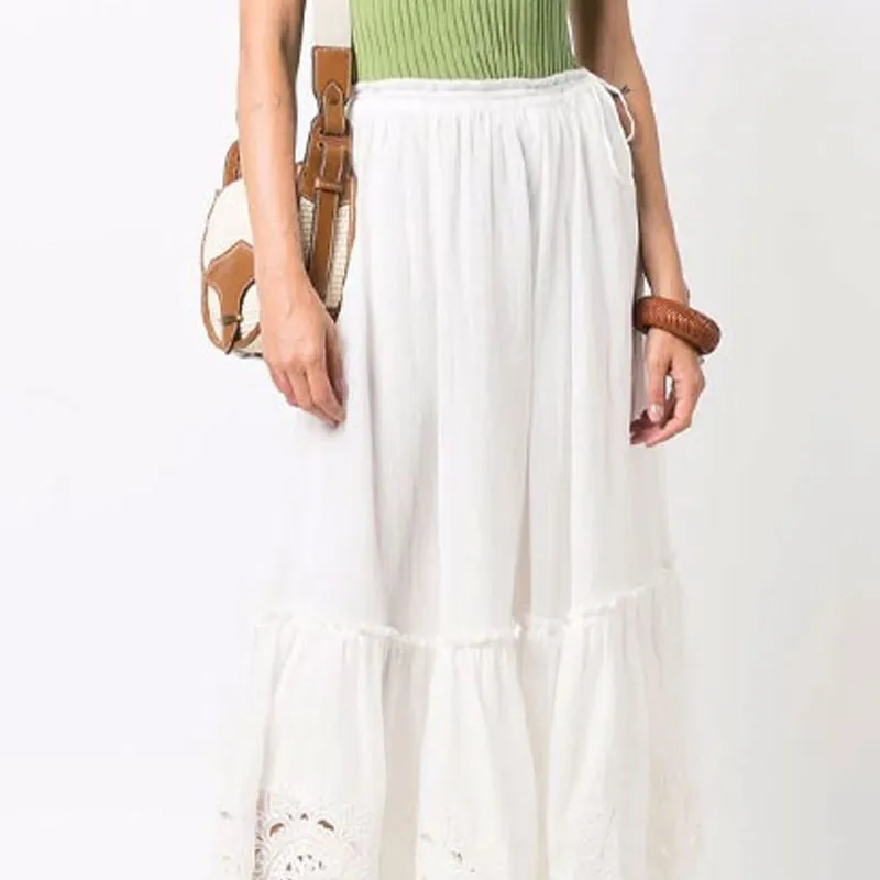 Zimmermann Casual Long Skirts Women's White-4