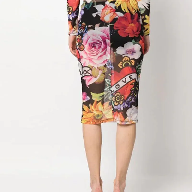 PHILIPP PLEIN Love Flowers Midi Dress-3