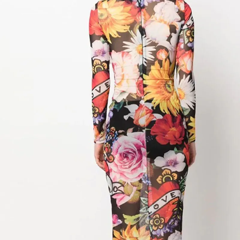 PHILIPP PLEIN Love Flowers Midi Dress-4