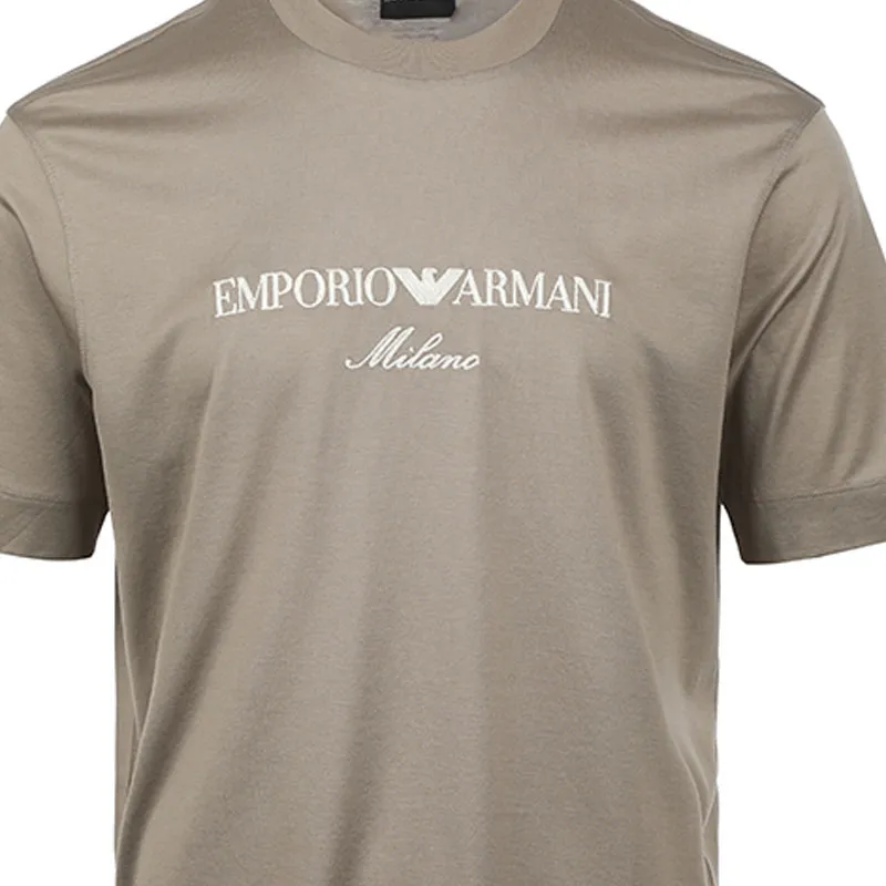 EMPORIO ARMANI Logo embroidered T shirt-3
