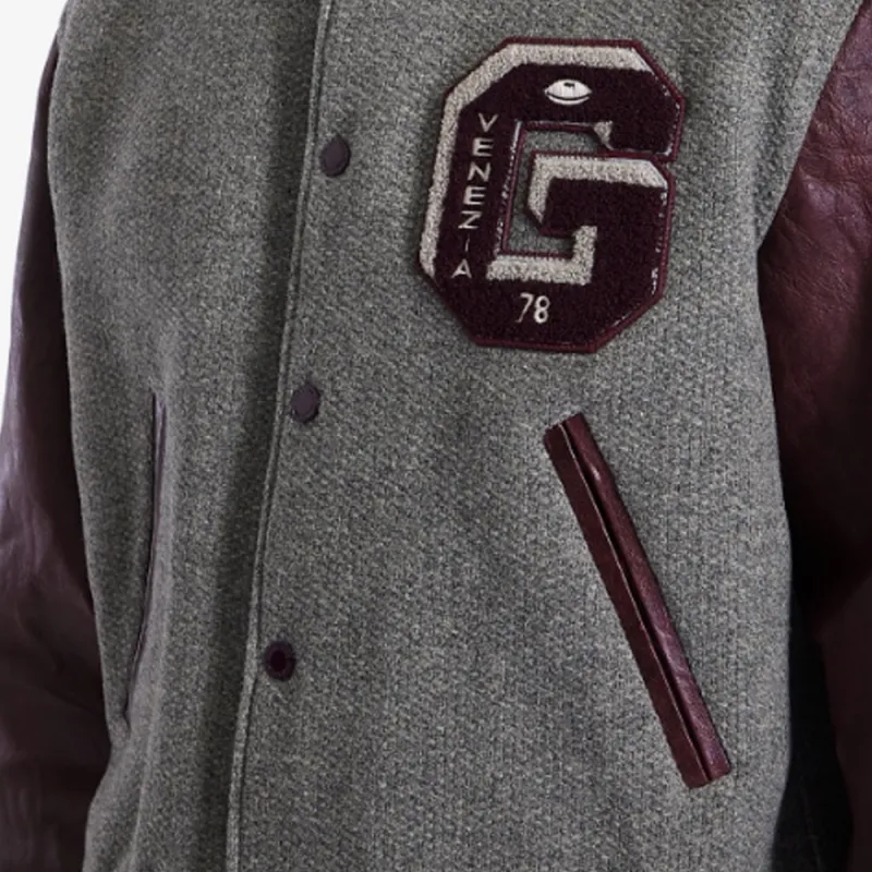 Golden Goose Logo Patch Panelled Varsity Jacket-3