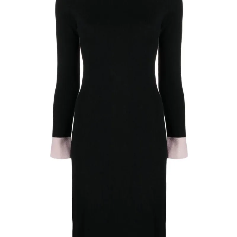 EMPORIO ARMANI Long Sleeved Dress Women's Black-4