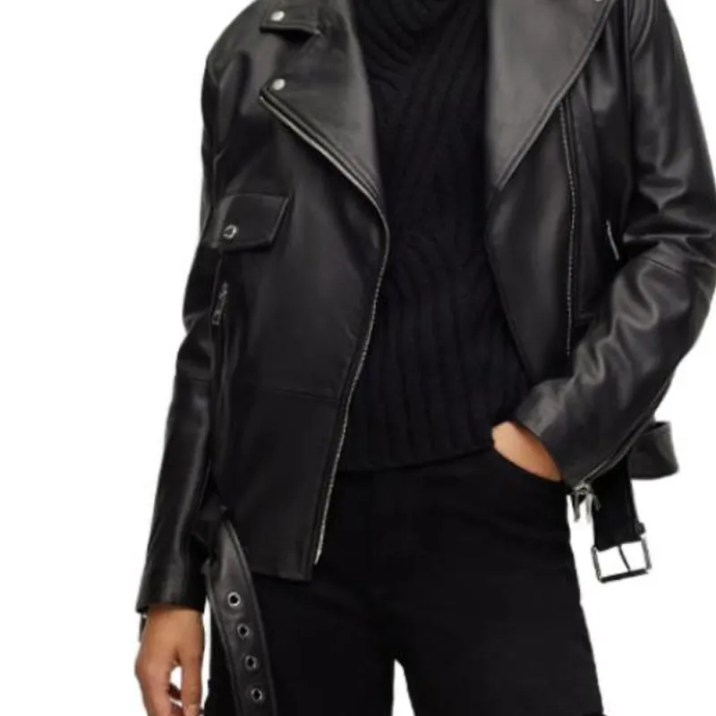 HUGO BOSS Zip Detailed Leather Jacket-3