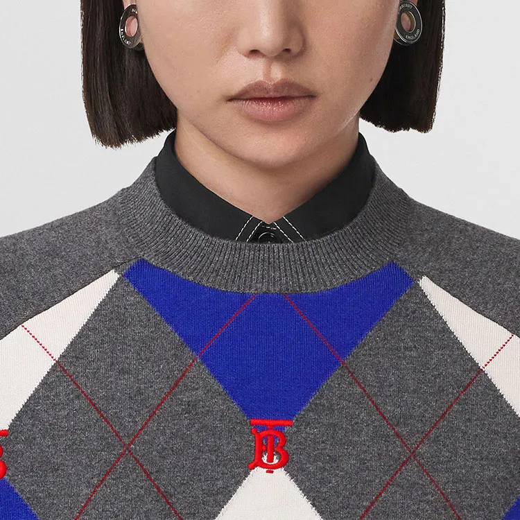 Burberry Cashmere Sweaters Women's Gray-3